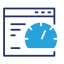 illustration of a browser with a speedometer