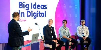 Color photo of Big Ideas in Digital panel at Acquia Engage
