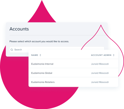 pink acquia droplets with product screenshots from Acquia DAM coming out of them
