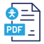 illustration of a PDF with an accessibility Logo