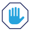 illustration of a raised hand to stop