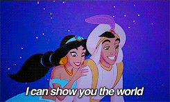 Aladdin and Jasmine on the magic carpet