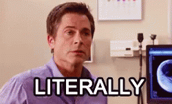 Rob Lowe in Parks and Rec saying "Literally"