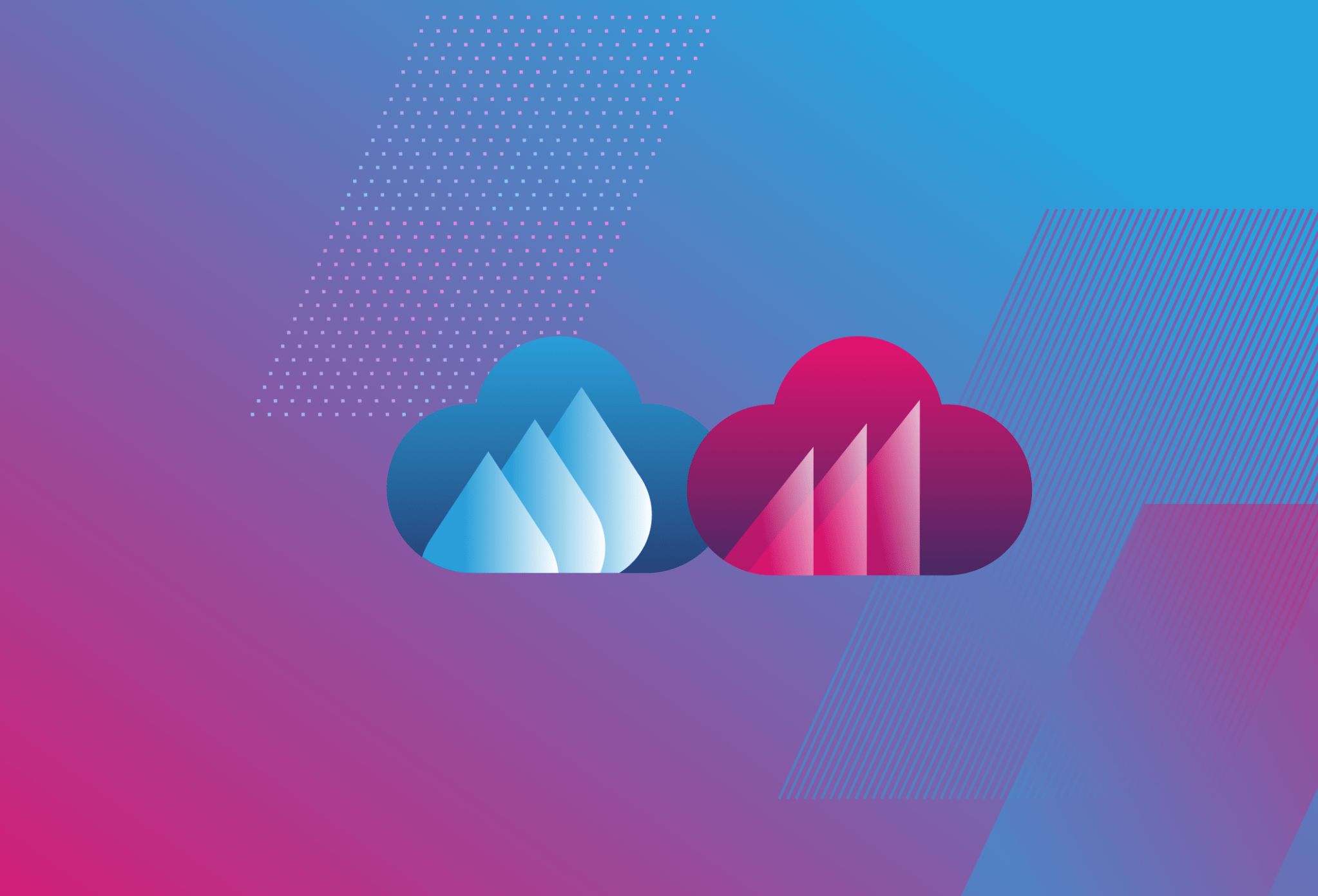 pink to blue gradient with marketing and drupal cloud