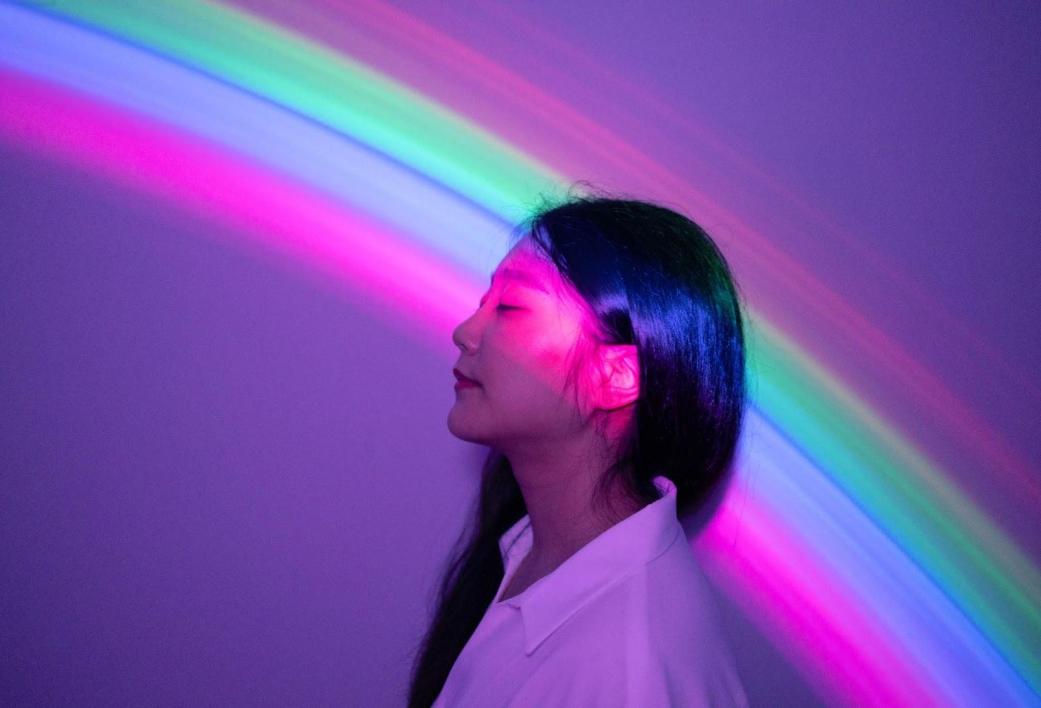 What is DXP header image, girl and rainbow