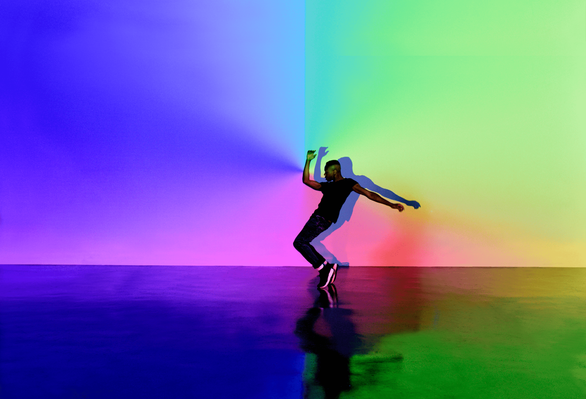 What is DXP dancer with rainbow image