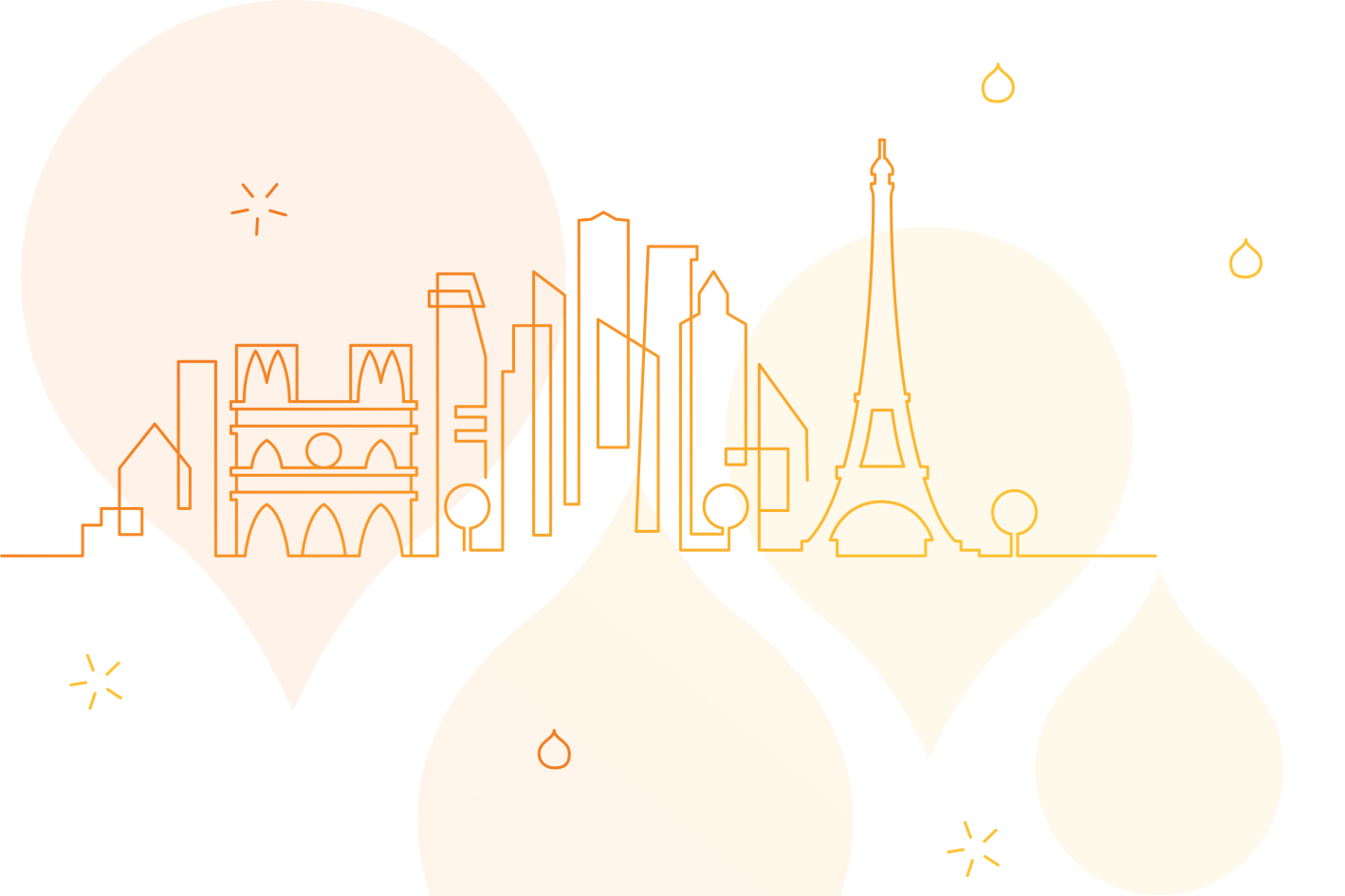Illustration of the Paris skyline