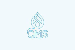 Drupal logo with CMS below
