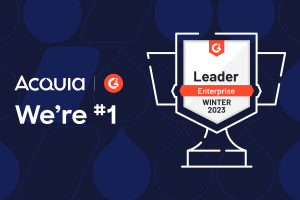 Blog header of Acquia's recognition as a G2 Leader