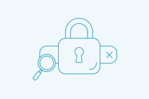 line drawing of a lock and password field