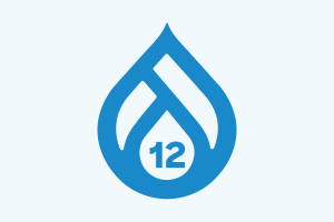 Blue water droplet logo with number 12 inside
