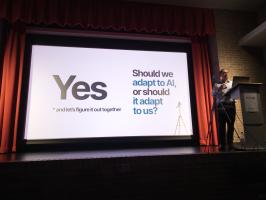 Aidan answers the question, "Should we adapt to AI or should AI adapt to us?" with "Yes"