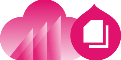 DAM product logo paired with marketing cloud logo