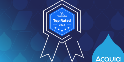 TrustRadius 2023 Top Rated Award Acquia