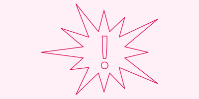 Exclamation mark inside of a comic book explosion