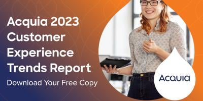 Acquia CX Trends Report 2023 Orange Background