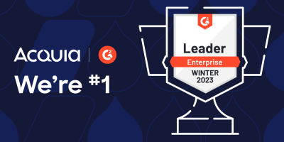 Blog header of Acquia's recognition as a G2 Leader
