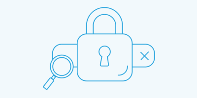 line drawing of a lock and password field