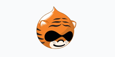 Orange cartoon character with black mask, mustache, and turban