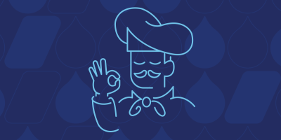 Chef on a blue background