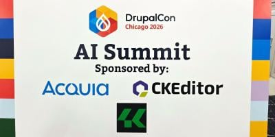Banner at the entrance to the AI Summit at DrupalCon Chicago 2026
