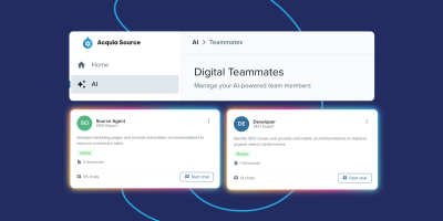 Digital workspace interface showing team collaboration tools on dark blue background
