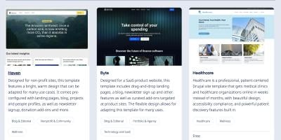 The many templates available in the marketplace on drupal.org