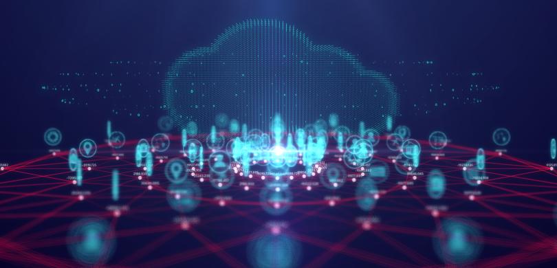 Abstract image of cloud and data connections