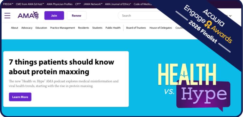 Healthcare website displaying "7 things patients should know about protein missing" with blue Health Hype logo
