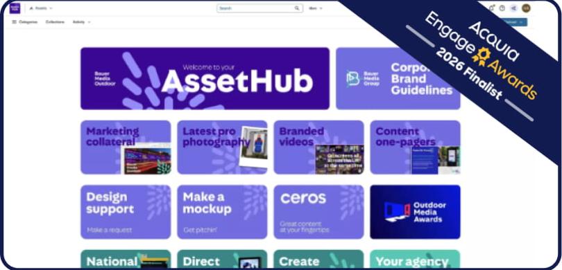 AssetHub website interface displaying various digital asset categories and tools in purple theme