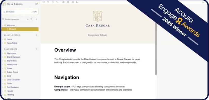 Screenshot of a website settings page with Overview and Navigation sections visible