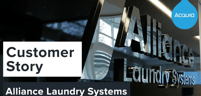 Video Title Screen with text saying Customer Story Alliance Laundry Systems