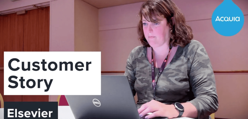 Video Title Screen with text saying Customer Story Elsevier