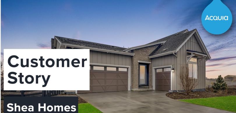 Title screen for Customer Story: Shea Homes with a house in background