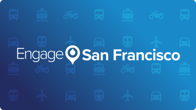 Navy to blue with engage san francisco logo