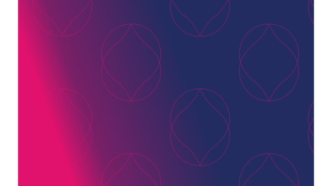 pink to navy gradient with acquia droplet line art