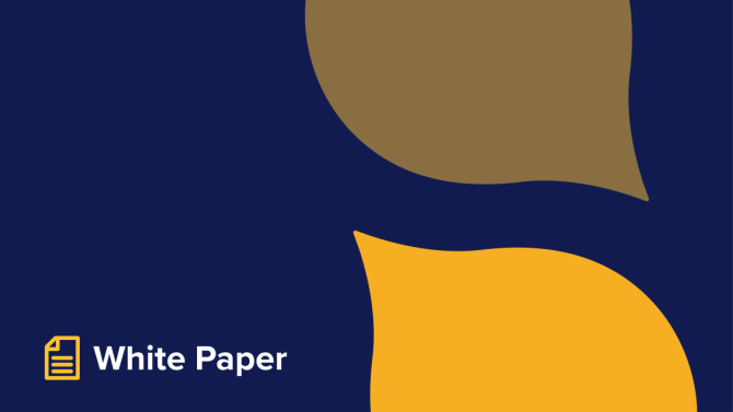 navy background with yellow droplets and text reading "White Paper"