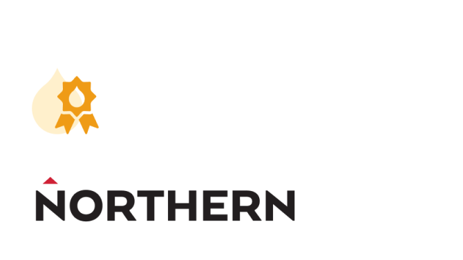 Northern Commerce logo with a yellow award badge