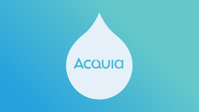 acquia logo on blue background