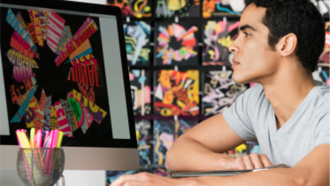 image of person on a computer 