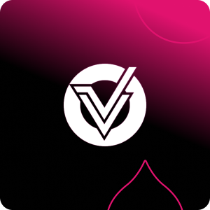 black to pink gradient with the versantus logo