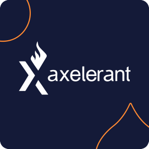 black to orange gradient with the axelerant logo