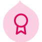 Pink Award in droplet icon