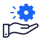 Illustration of a hand holding a cogwheel