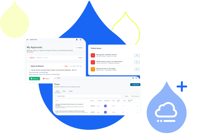 acquia droplets with acquia product screenshots coming out
