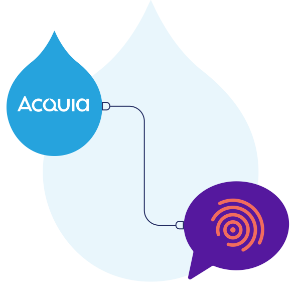 cquia and smartling logos connected by lien art of a cord with plugs