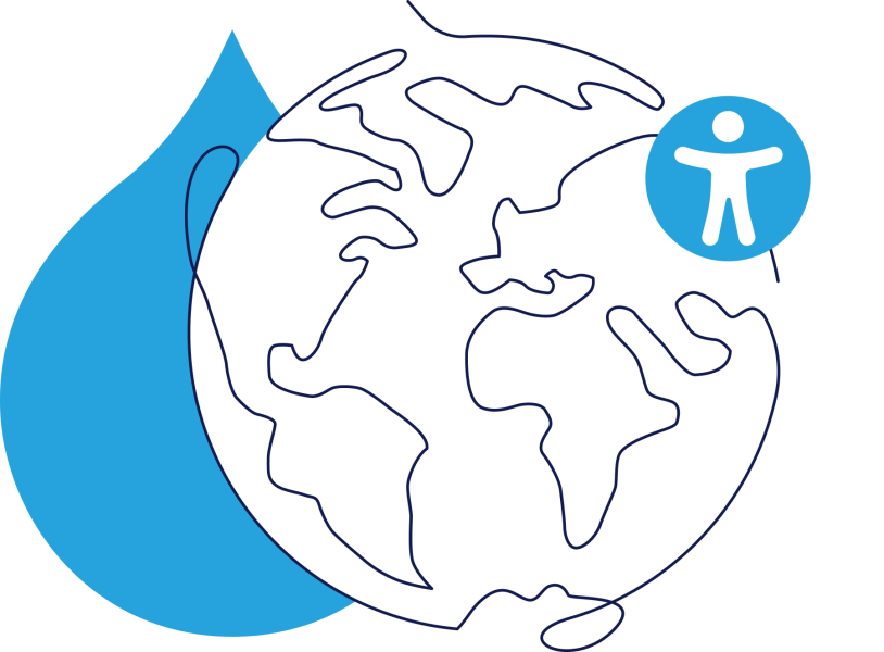 Illustration of the globe with an accessibility logo