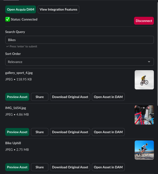 Dark interface showing a list of items with green labels and checkboxes on the left side.
