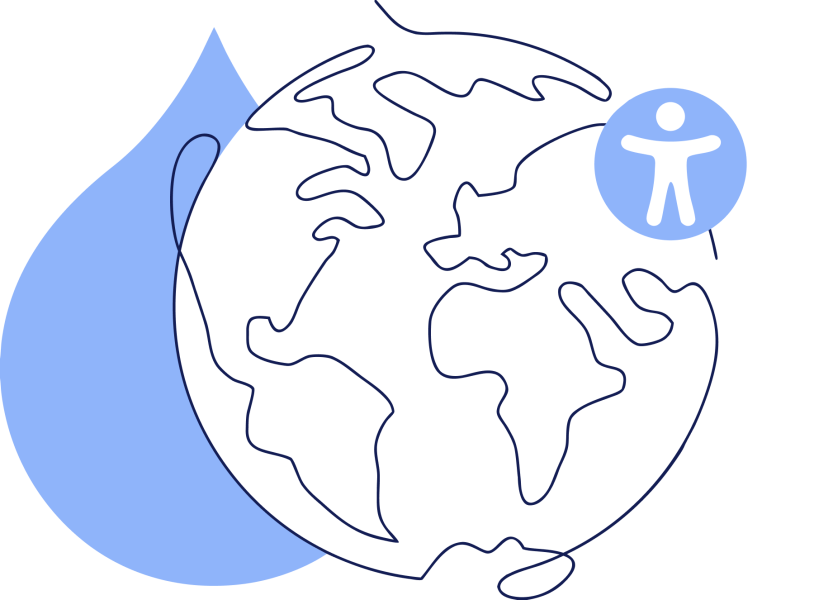 Illustration of the globe with an accessibility logo
