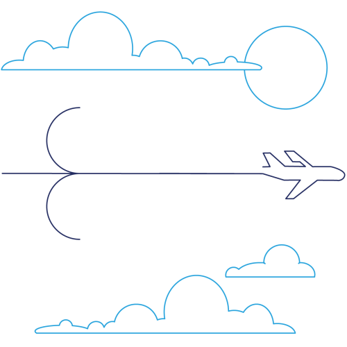 Streamlining plane line art graphic